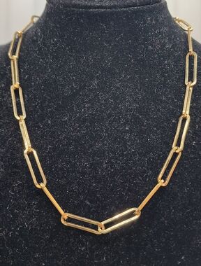 Gold paper clip necklace Sugarfix 17 Inch with extender